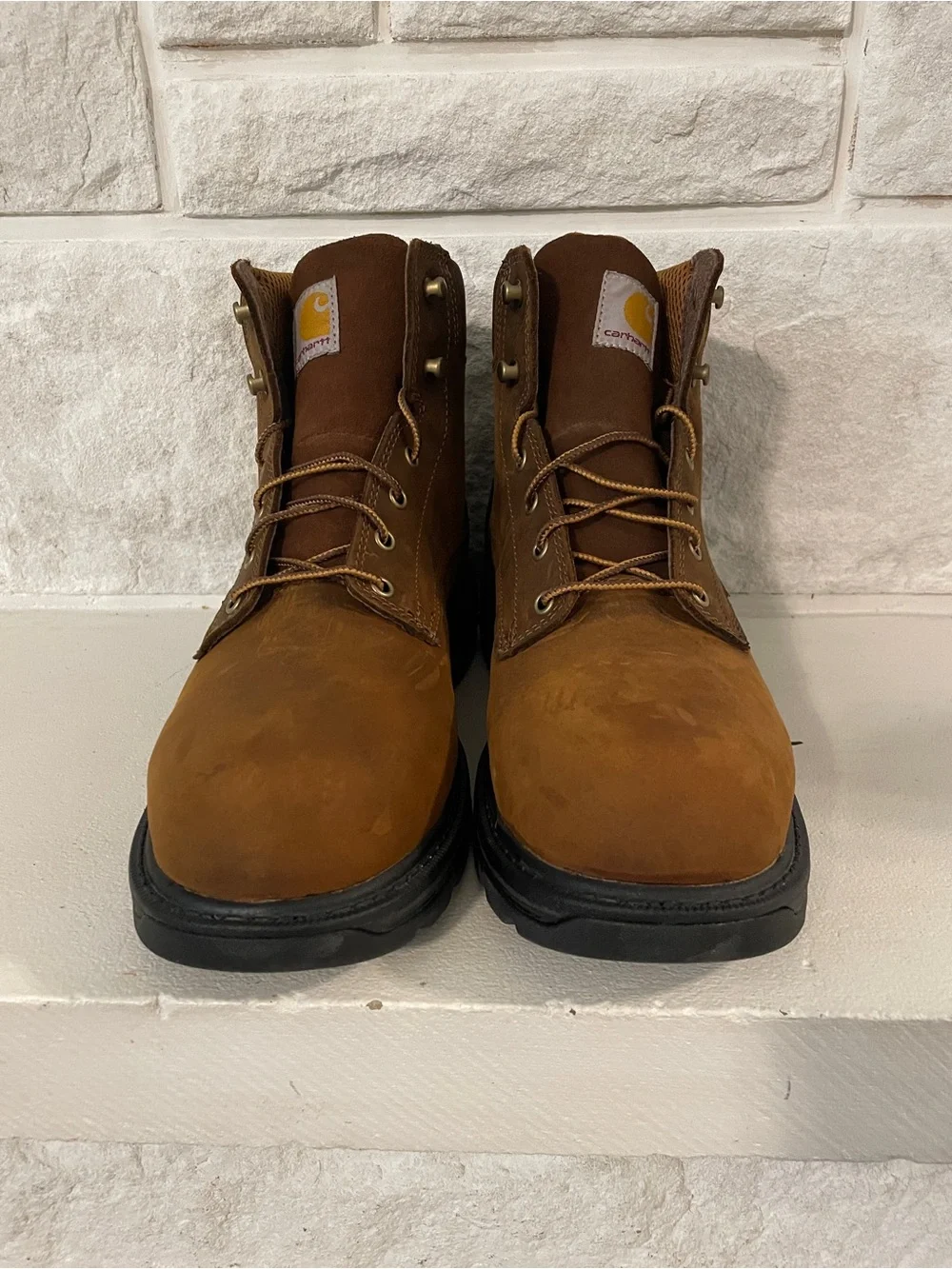 Carhartt Men's Tan/Brown Work Boots with Black Sole